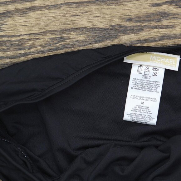 NWT Michael Michael Kors Womens Logo Ring Bikini Bottom MM7M842 Black M - Picture 7 of 7